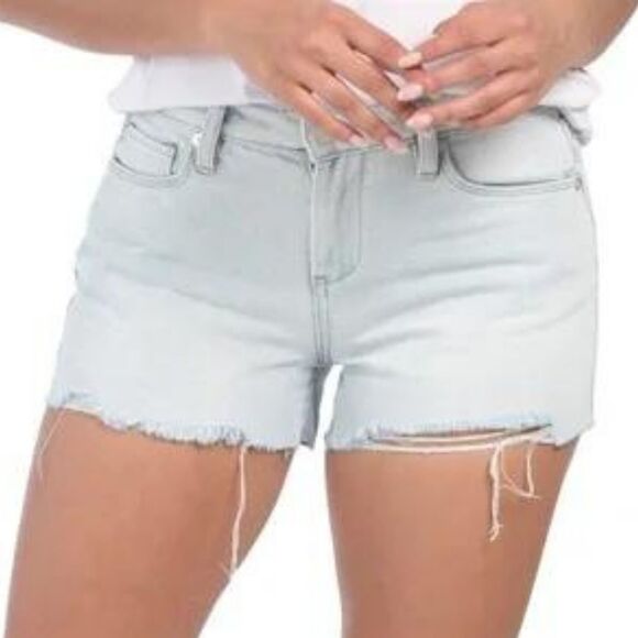 Blank NYC The Essex Classic Cut Off Raw Hem Light Wash Jean Shorts Sz 28 - Picture 1 of 9